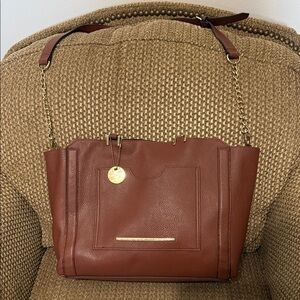 Steve Madden Brown Tote with Gold Details